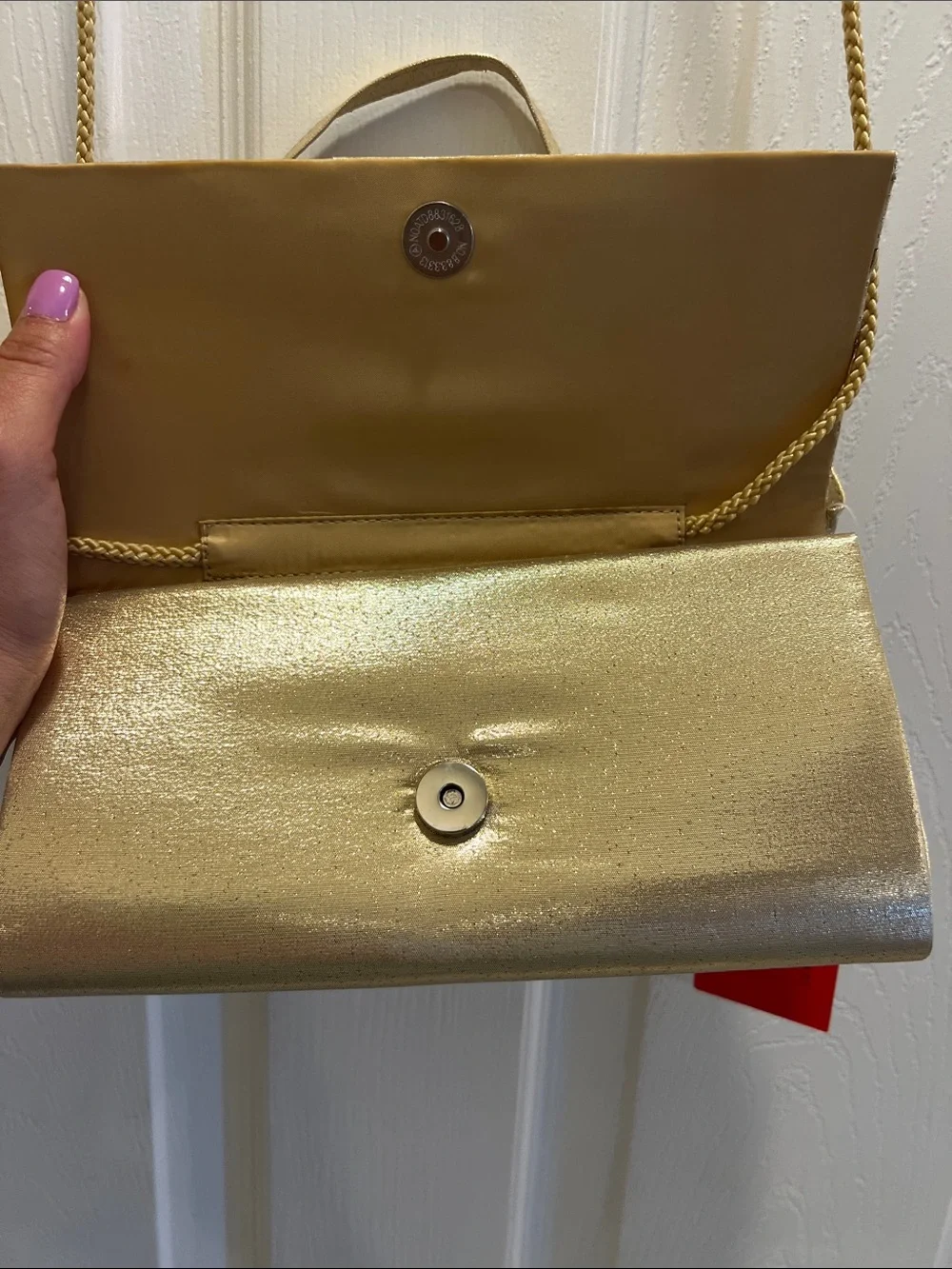 NWT Elegant Gold Evening Clutch with 2 Straps